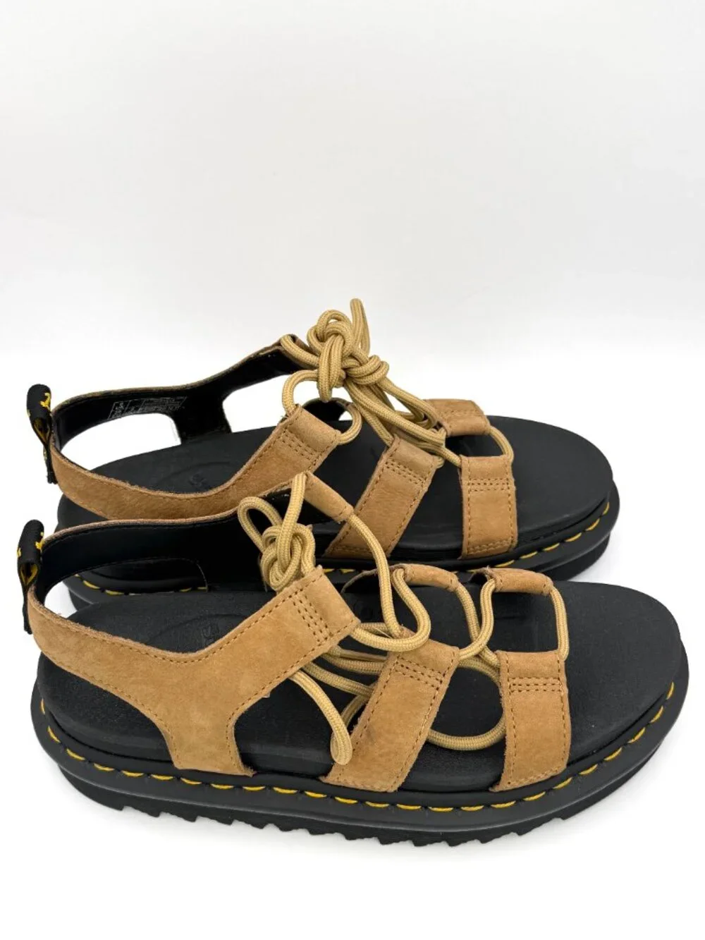 Dr. Martens Nartilla Women's Savannah Tan Suede Lace-Up Gladiator Sandals US 8 M